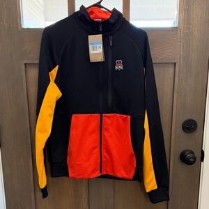 Nike Men's Black and Orange Zip Up Sweater